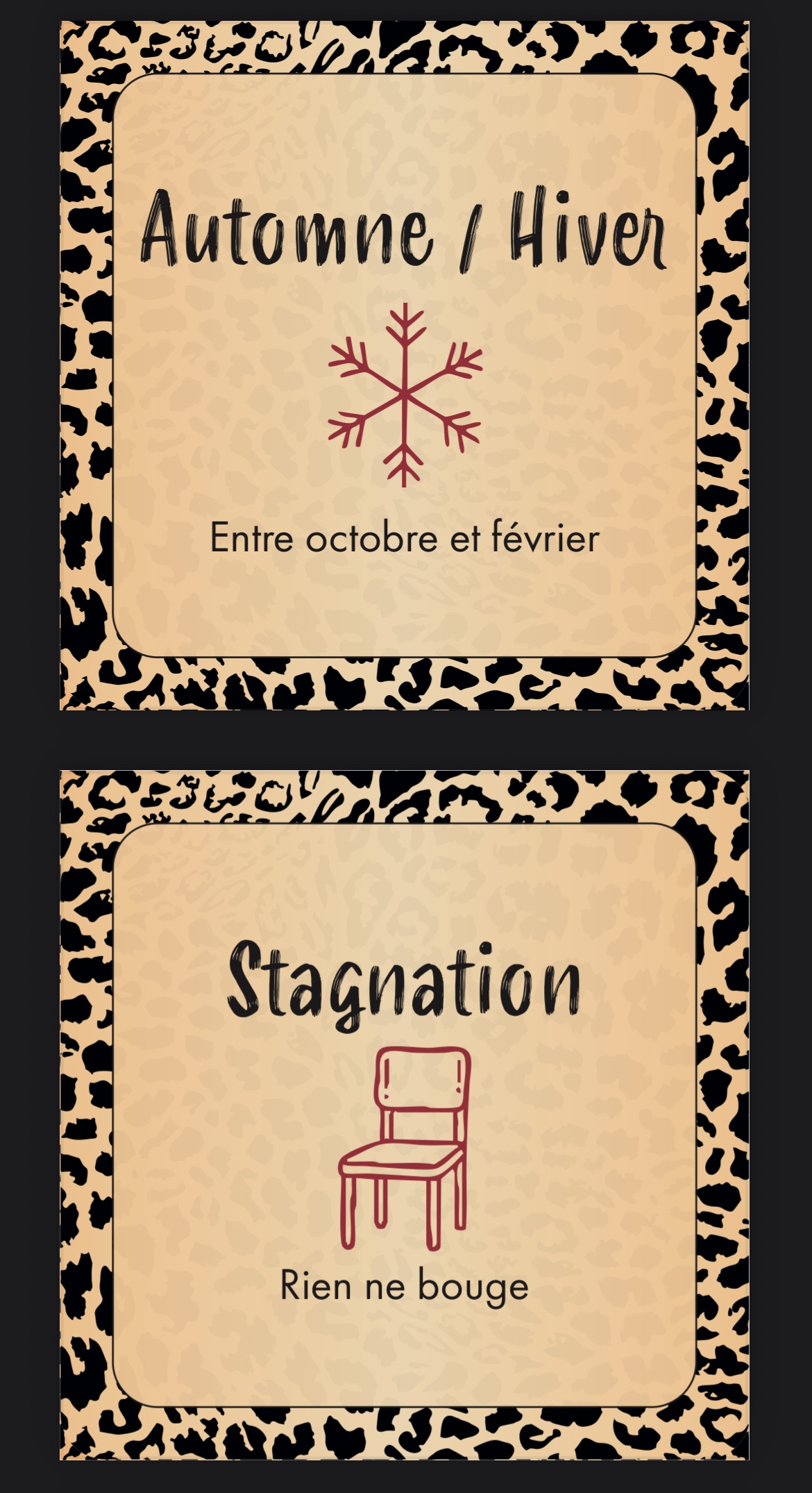 Savana Love Oracle
Jeu divinatoire - Oracle sentimental 52 cartes + notice | Édition limitée auto-éditée ( 29,90€ + 5 de frais de ports ) – Image 9