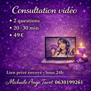 Consultation vidéo enregistrée – 2 questions (env. 30 min ) Réponses en 24h